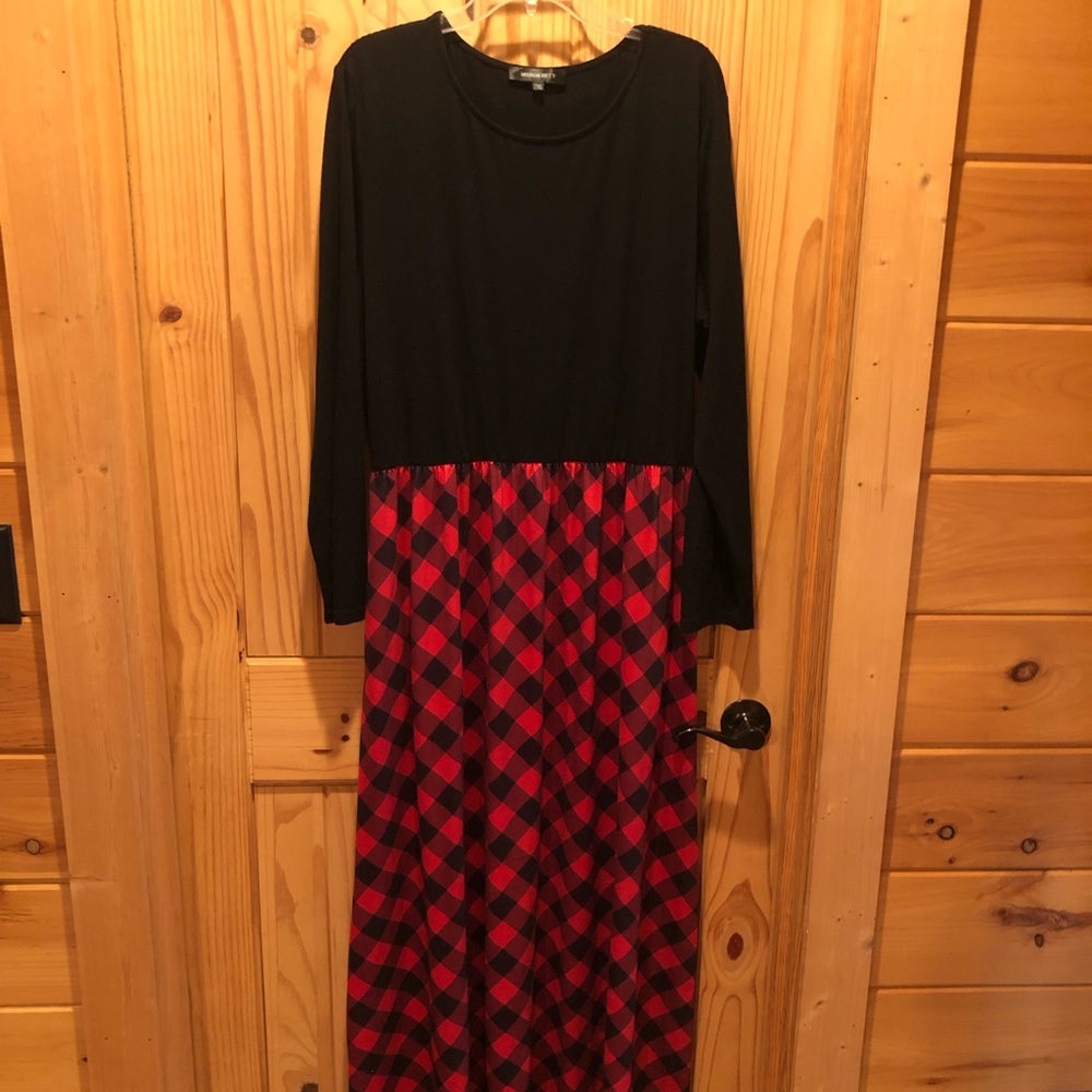 2XL Buffalo check maxi dress